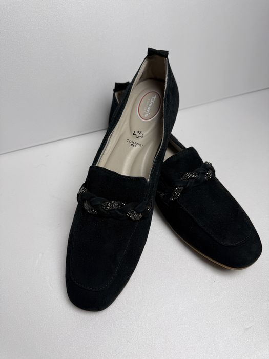 Eleganckie wygodne mokasyny Tamaris linia comfort Fit- skóra naturalna