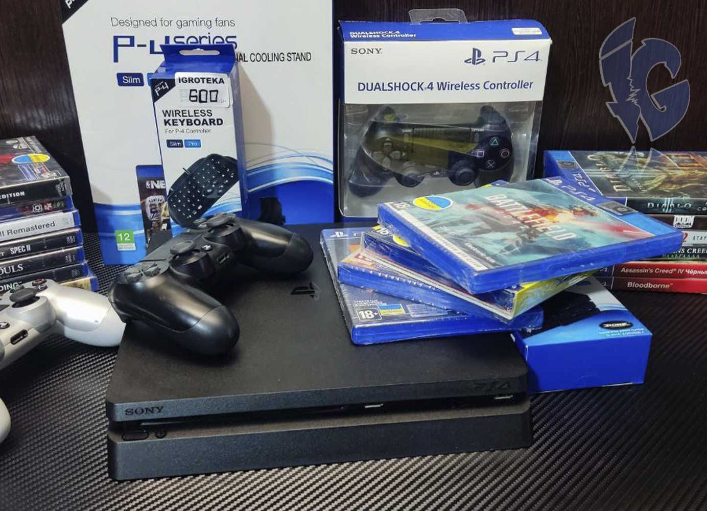 PlayStation 4 SLIM 500 GB БУ + 6 Игр #335 + Гарантия (PS4)