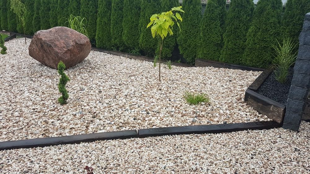 Kamień ozdobny grys/otoczak BIAŁY z domieszką kolorów. Z transportem