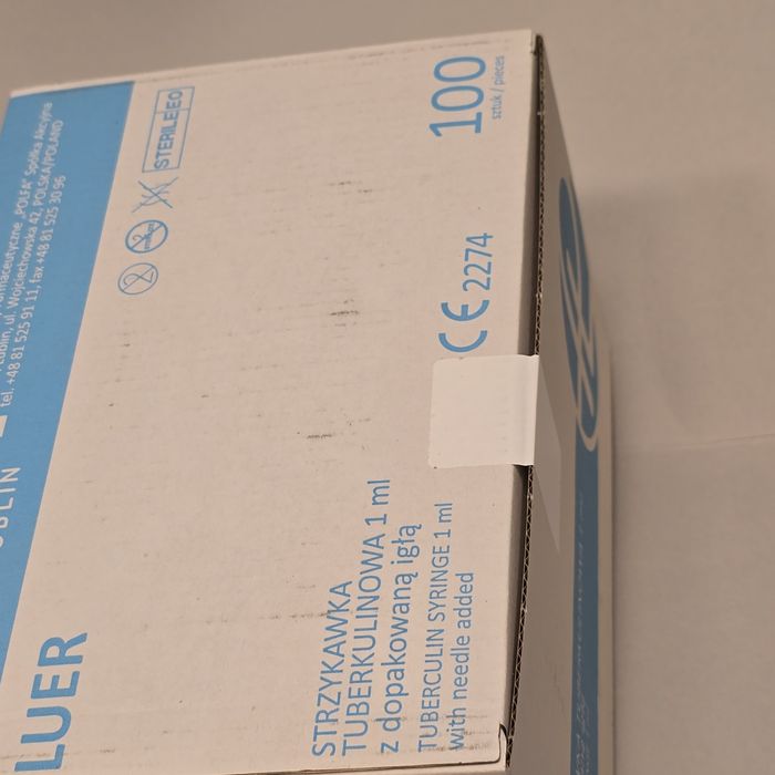 Strzykawka tuberkulinowa insulinowa 1 ml z igła 100 sztuk
N