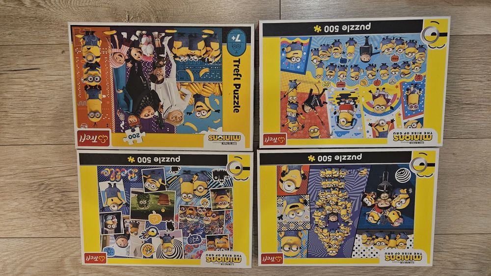 Puzzle minionki 500 200 zestaw mega 4 szt  układanki