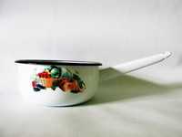 новий красивий емальований кувшин з ручкою посуд Эмалированный Посуда