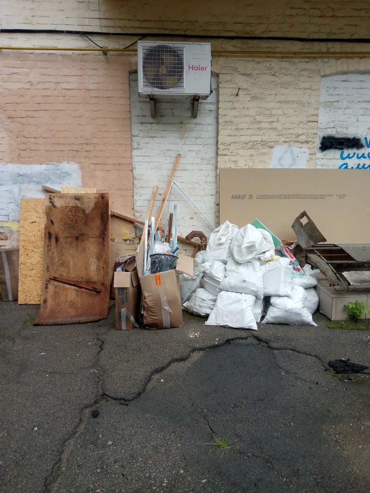 Вивіз побутового будівельного сміття гілок трави Вишеньки Осокорки