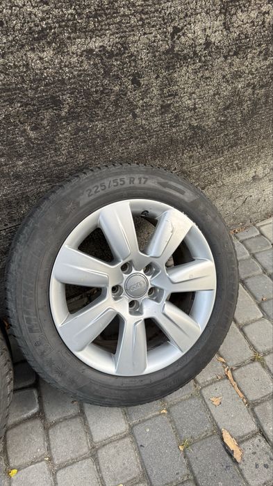 Koła zimowe, alufelgi, opony, Audi A6 C6 225/55/17, 5x112