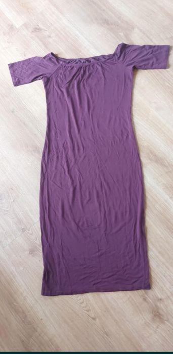 Burgundowa fioletowa cienka sukienka na lato