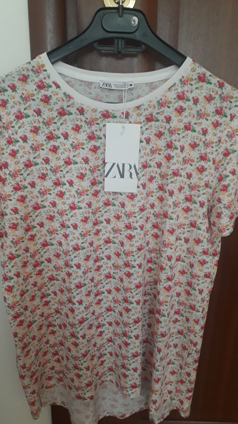 Zara Koszulka w kwiatki, przedłużony tył M
