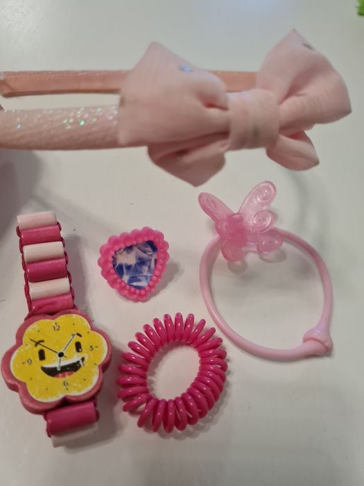 Opaska zegarek bransoletka gumka oraz pierścionek