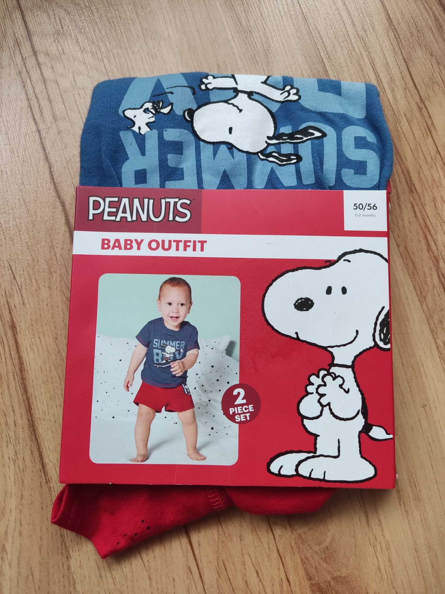 Nowy komplet niemowlęcy 50/56 peanuts bawełna