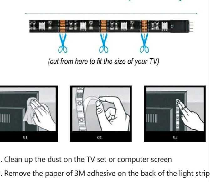 Fita LED com Comando e Entrada USB - Várias Cores - 3 Metros - NOVA