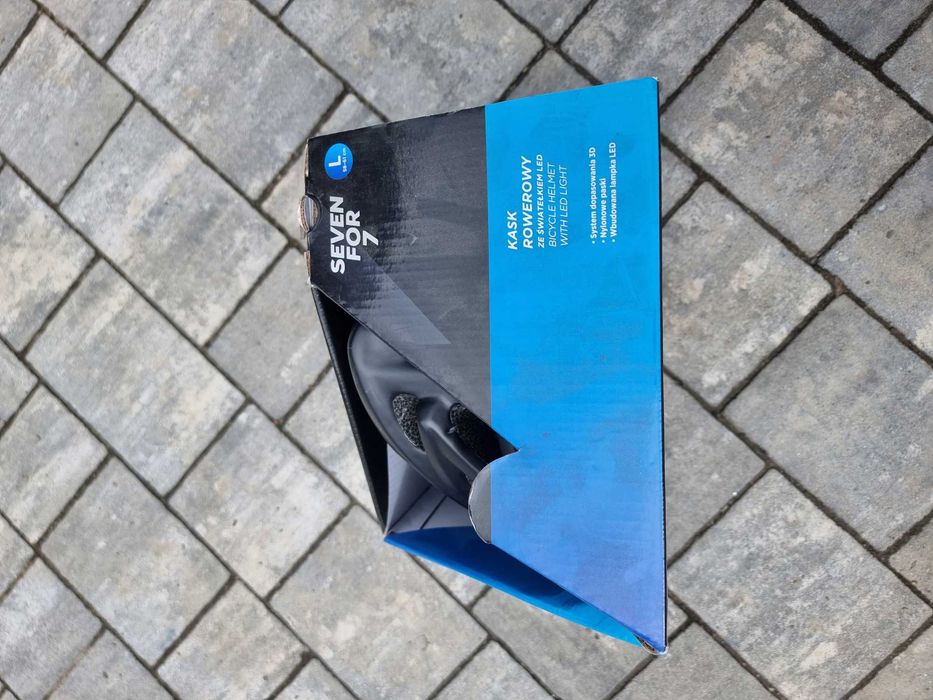 Nowy kask rowerowy SEVEN for 7 z lampką led lidl gwarancja czarny