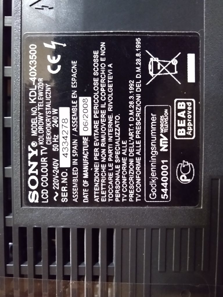 Подставка ТВ sony KDL-40X3500