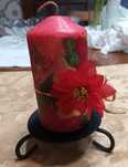Vela de natal em suporte