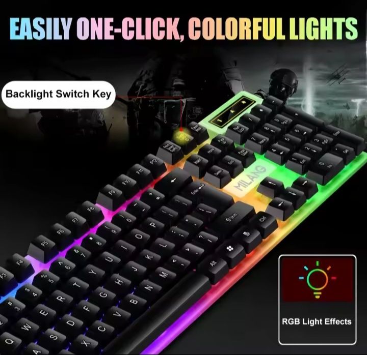 Teclado Mecânico Gamer  com fio USB 104 teclas
