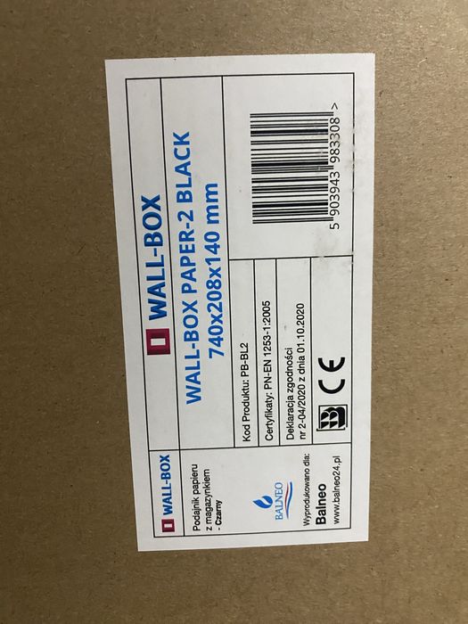 Pojemnik na papier WALL BOX PEPER czarny 4 sz