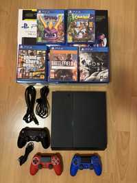 Konsola Playstation 4, 1Tb, 2 pady, 5 gier