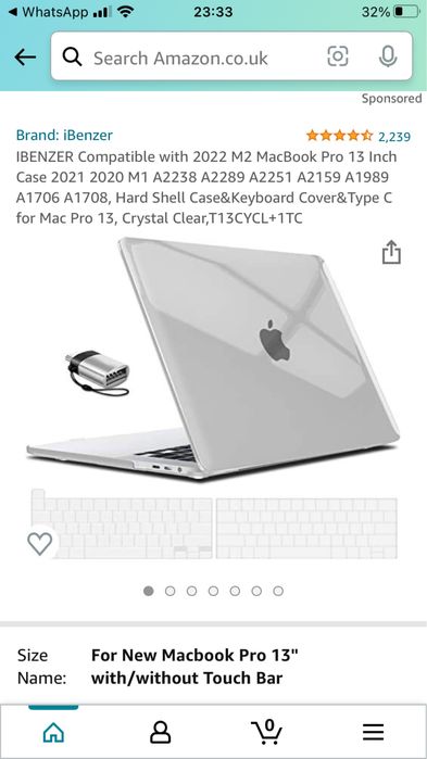 Чохол накладка для Macbook Pro 13