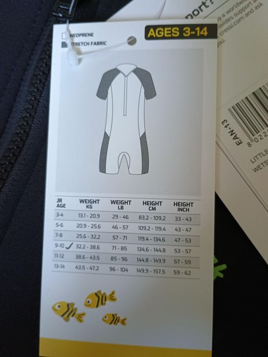 Kombinezon neoprenowy  Cressi Little Shark 9/10 lat pianka 2 mm