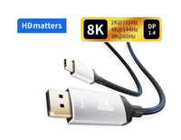 Кабель USB-C to DisplayPort DP1.4 1.2m 8K 60hz 4K 144hz Thunderbolt 3