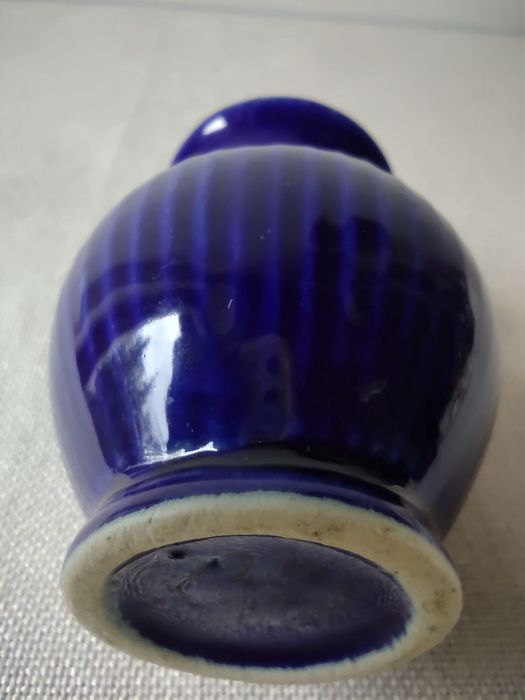 Ceramika Bolesławiec Wolanin cukiernica wazonik kobalt kolekcja PRL