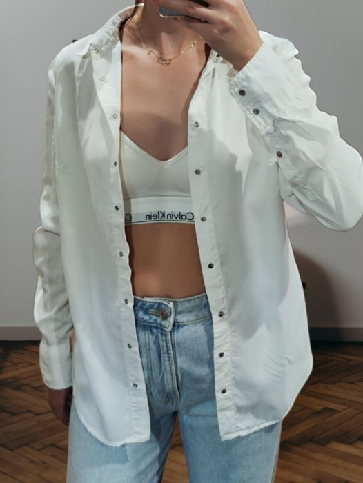 Біла базова сорочка подовжена блуза Calvin Klein