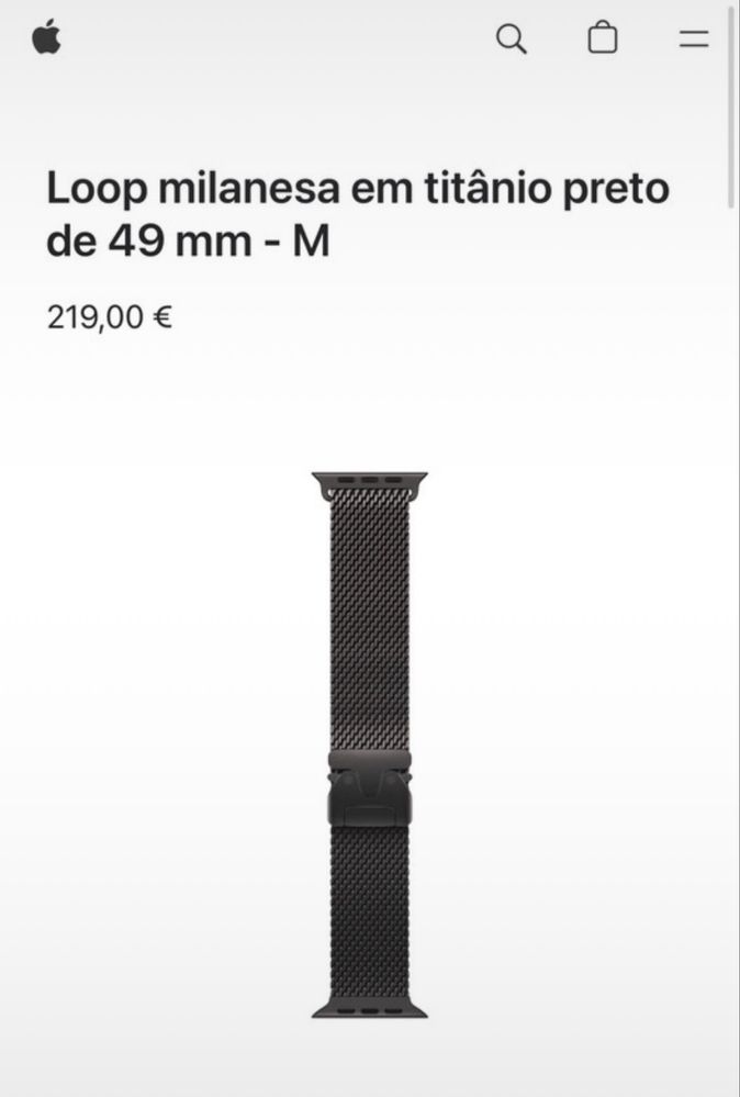Loop Milanesa titanio preto