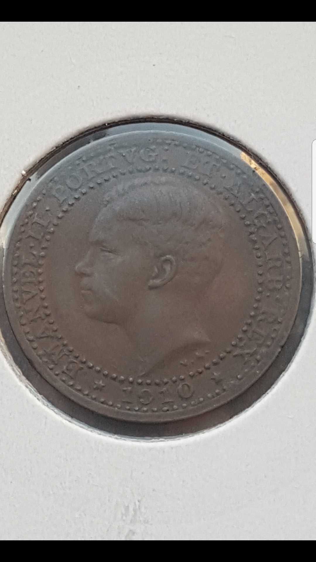 Moeda 5 Reis Bronze Monarquia D.Manuel II 1910 (MBC+)