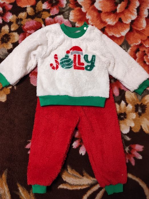 Махрова піжама в новорічному стилі на вік 1 рочок