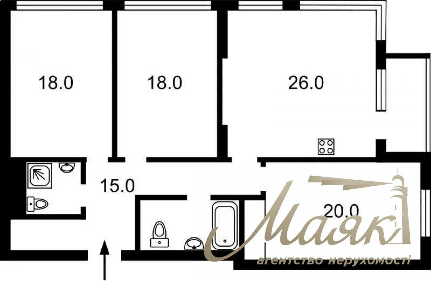 Продаж квартири без ремонту Tetris Hall, басейн на даху, Центр Києва