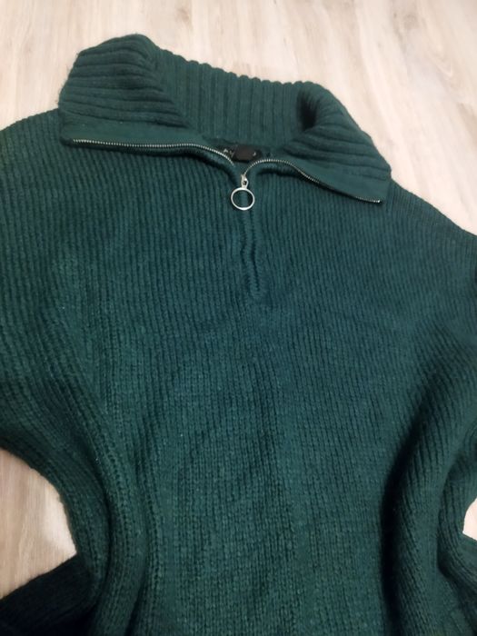 Amisu gruby sweter butelkowa zieleń r. 42/44