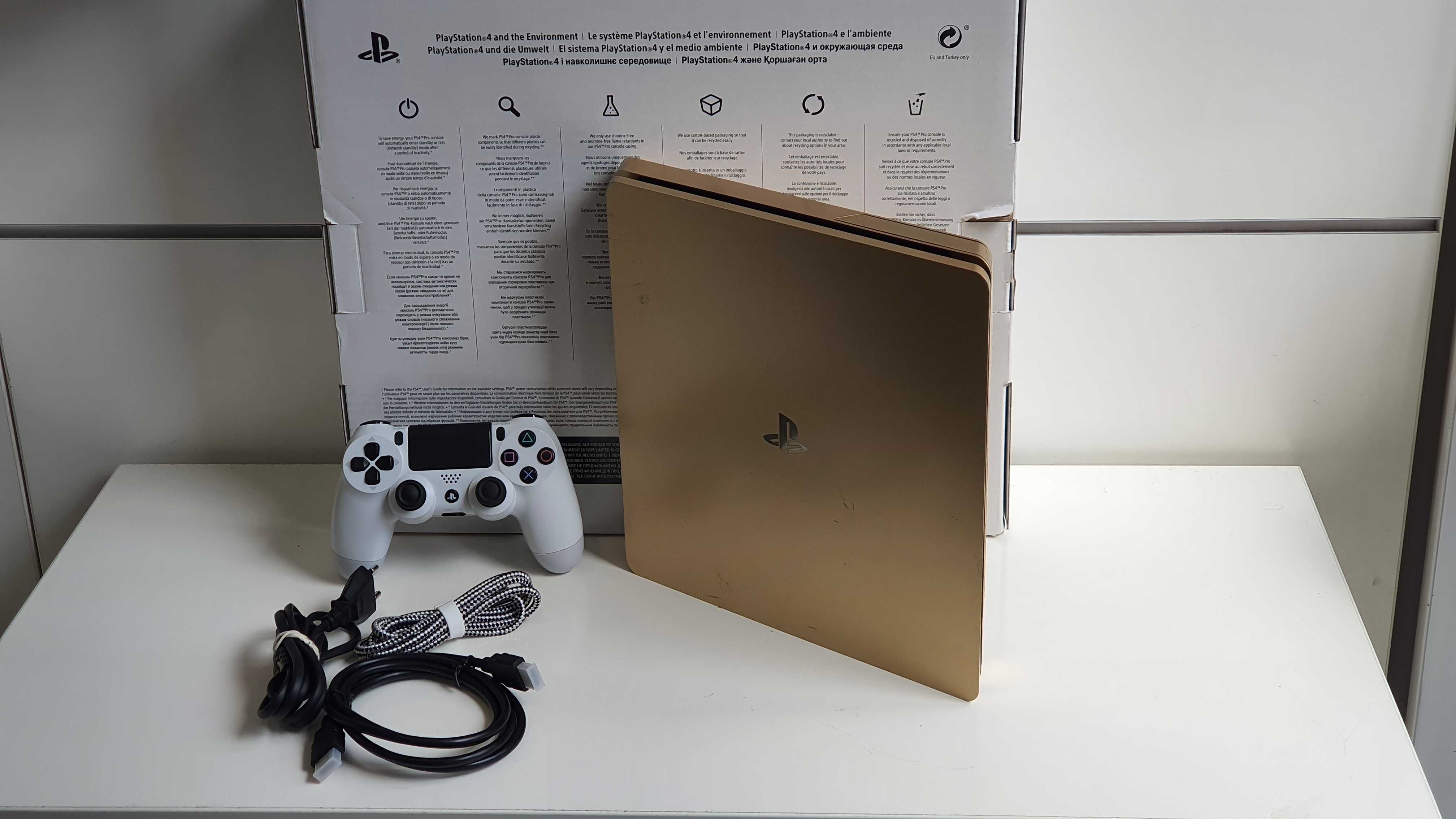 PS4 Slim: Konsola Sony Playstation 4 Slim Złota, Gwarancja,