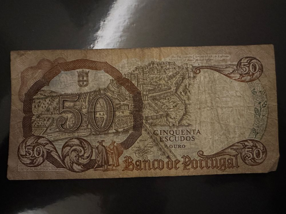 Nota banco Portugal 50 escudos ouro
