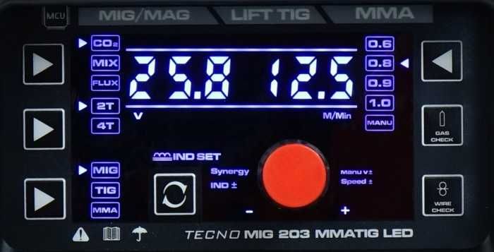 Spawarka Tecno MIG 203 Led Mig Tig Mma SYNERGIC+ TIG ACX Ideal
