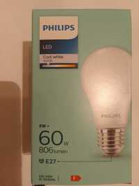 LED лампа PHILIPS E27 8W(60W) Cool white 4000K светодиодная