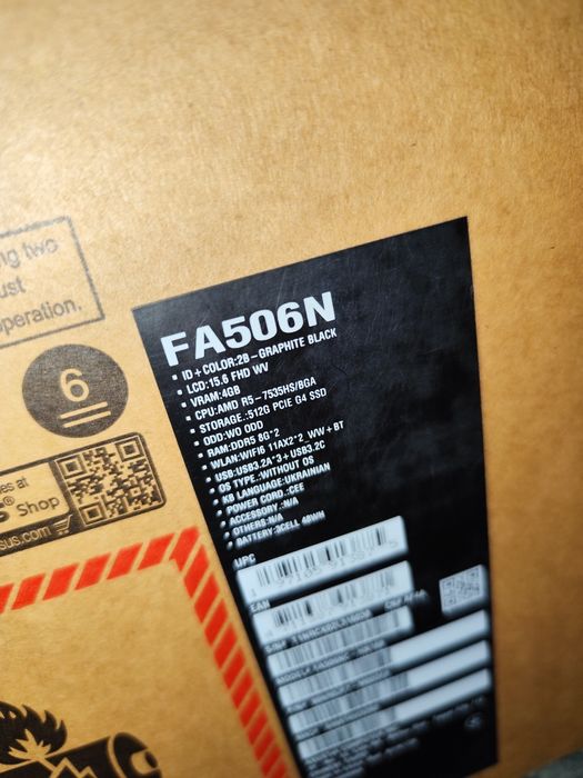 Ноутбук Asus Tuf Gaming A15/AMD Ryzen 5 7535HS/RTX3050(4ГБ)/16ГБ/512ГБ