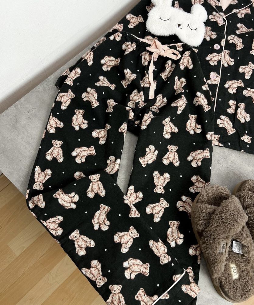 Піжама піжамка подарункова S домашній костюм PJ SALVAGE з ведмедиками
