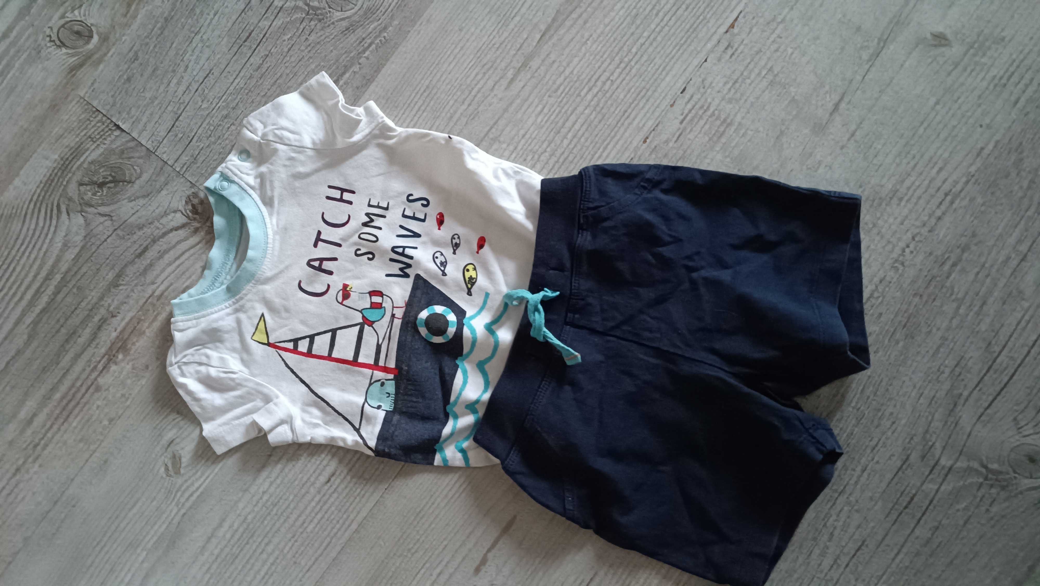 Zestaw ubranek dla chłopca body kurtka dres 74
