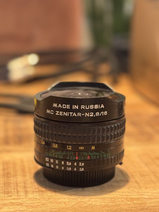 Obiektyw Zenitar 16mm 2.8 rybie oko. Bagnet Nikon