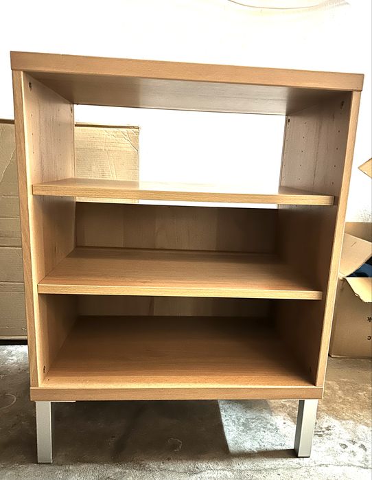 IKEA BESTA pojemna solidna szafka metalowe nogi kolor ciepłego drewna
