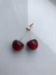 Cherry красные Серьги вишни сережки черешни cherries berry ягоды