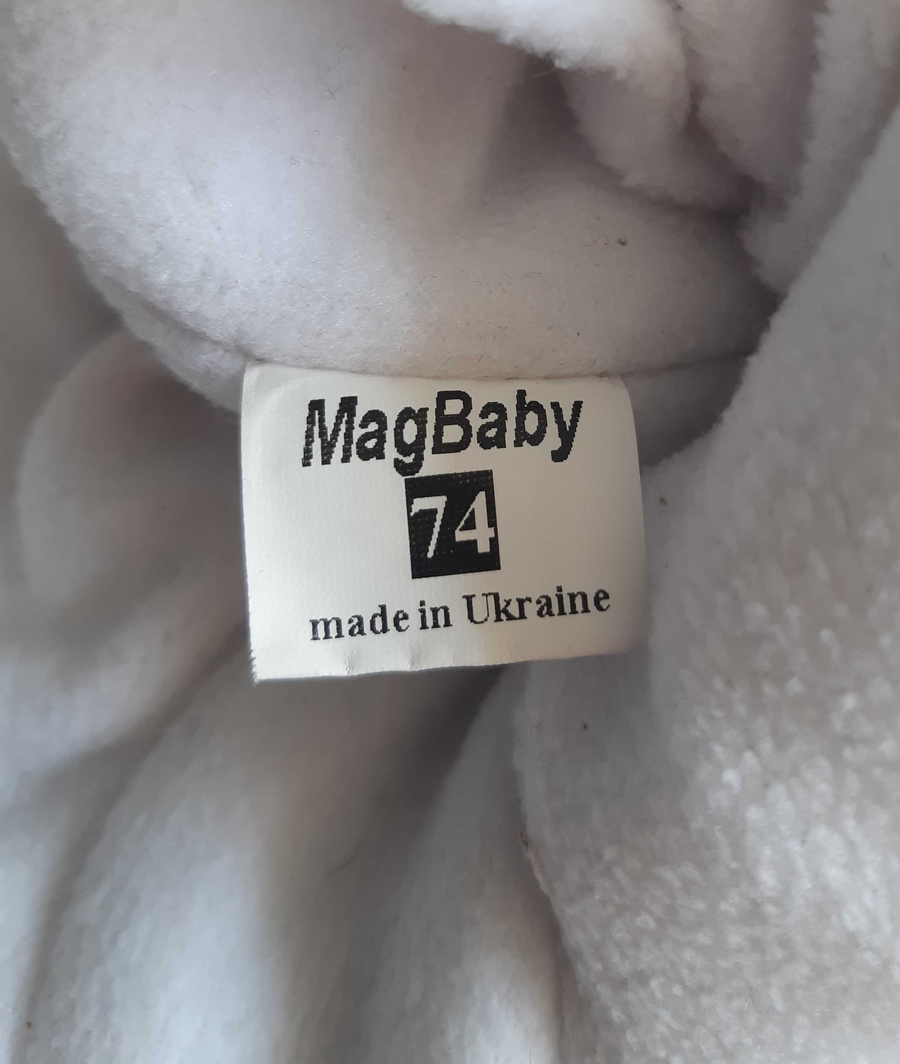 Зимний комбинезон на флисе серый в эноты рост 74 см. 6-9 мес. mag baby