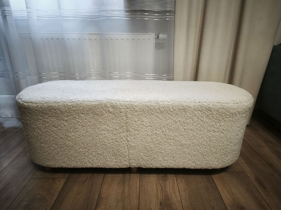 Pufa biała siedzisko baranek Homla