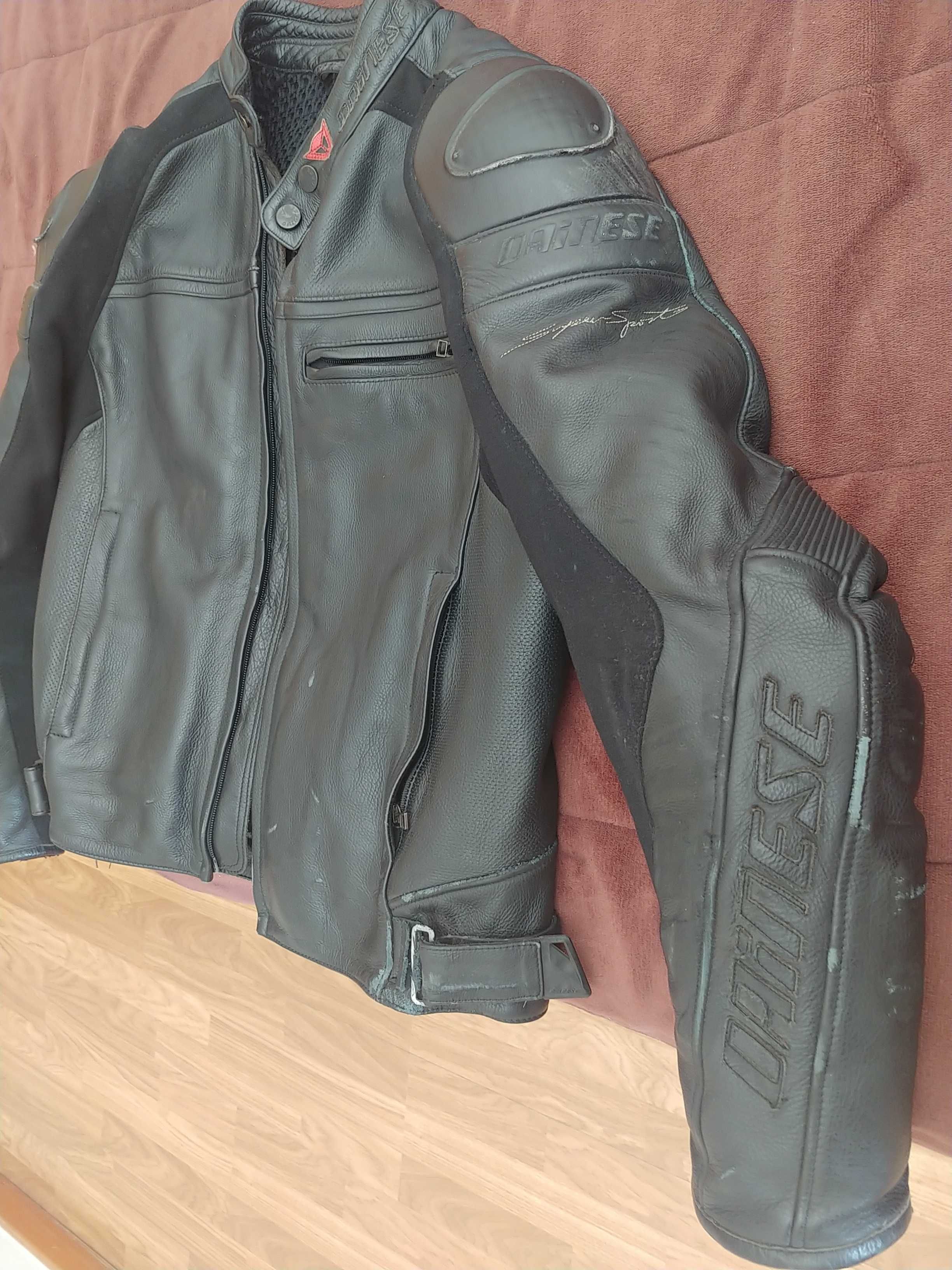 Casaco cabedal motard Dainese preto