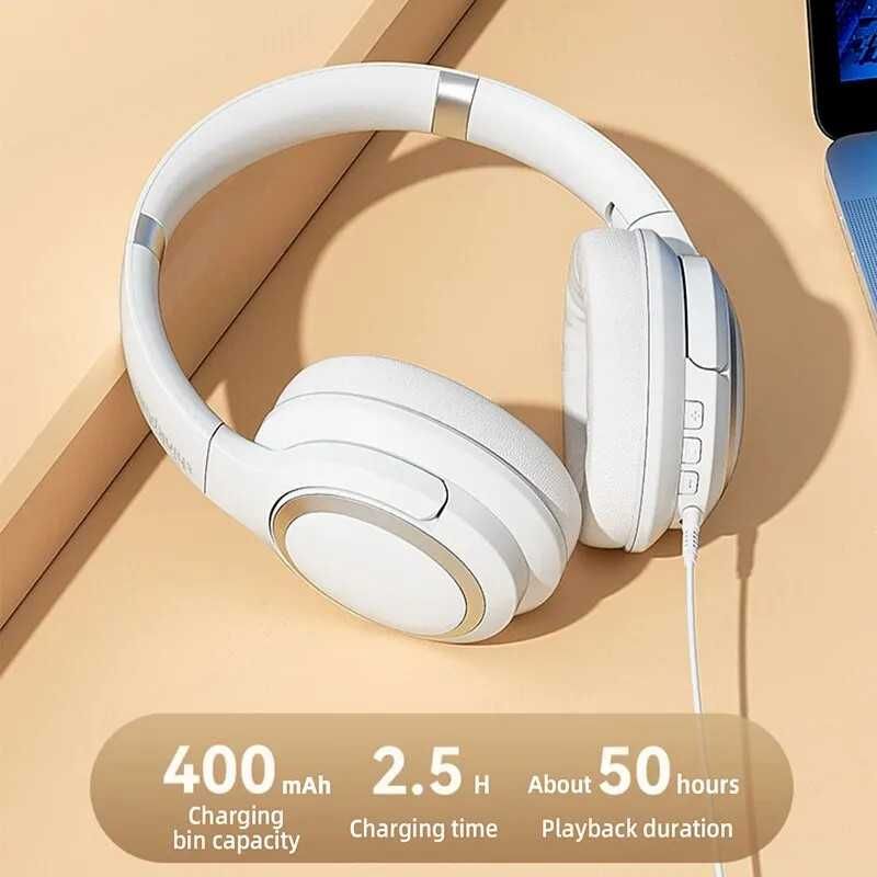 Навушники Lenovo TH40 White (з активним шумозаглушенням та мікрофоном)
