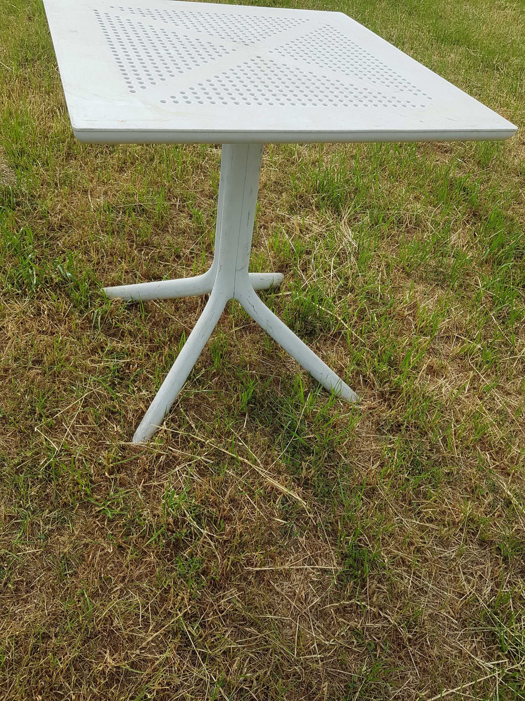 Stolik ogrodowy, 70 cm, plastikowy biały stoły