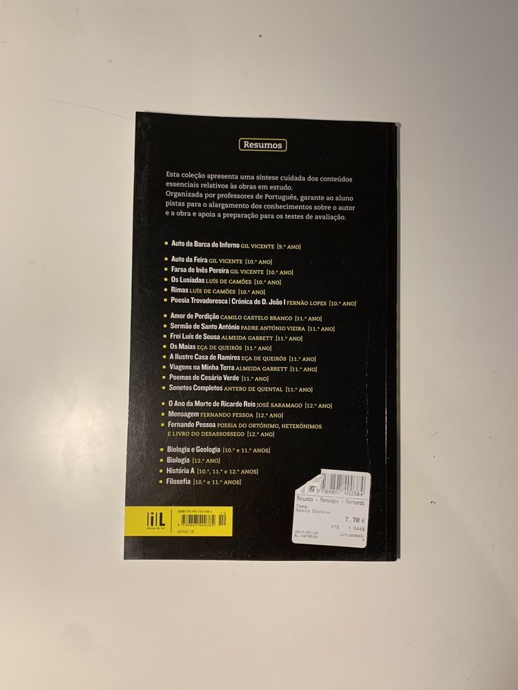 Livro de Resumos da obra “Frei Luis de Sousa”