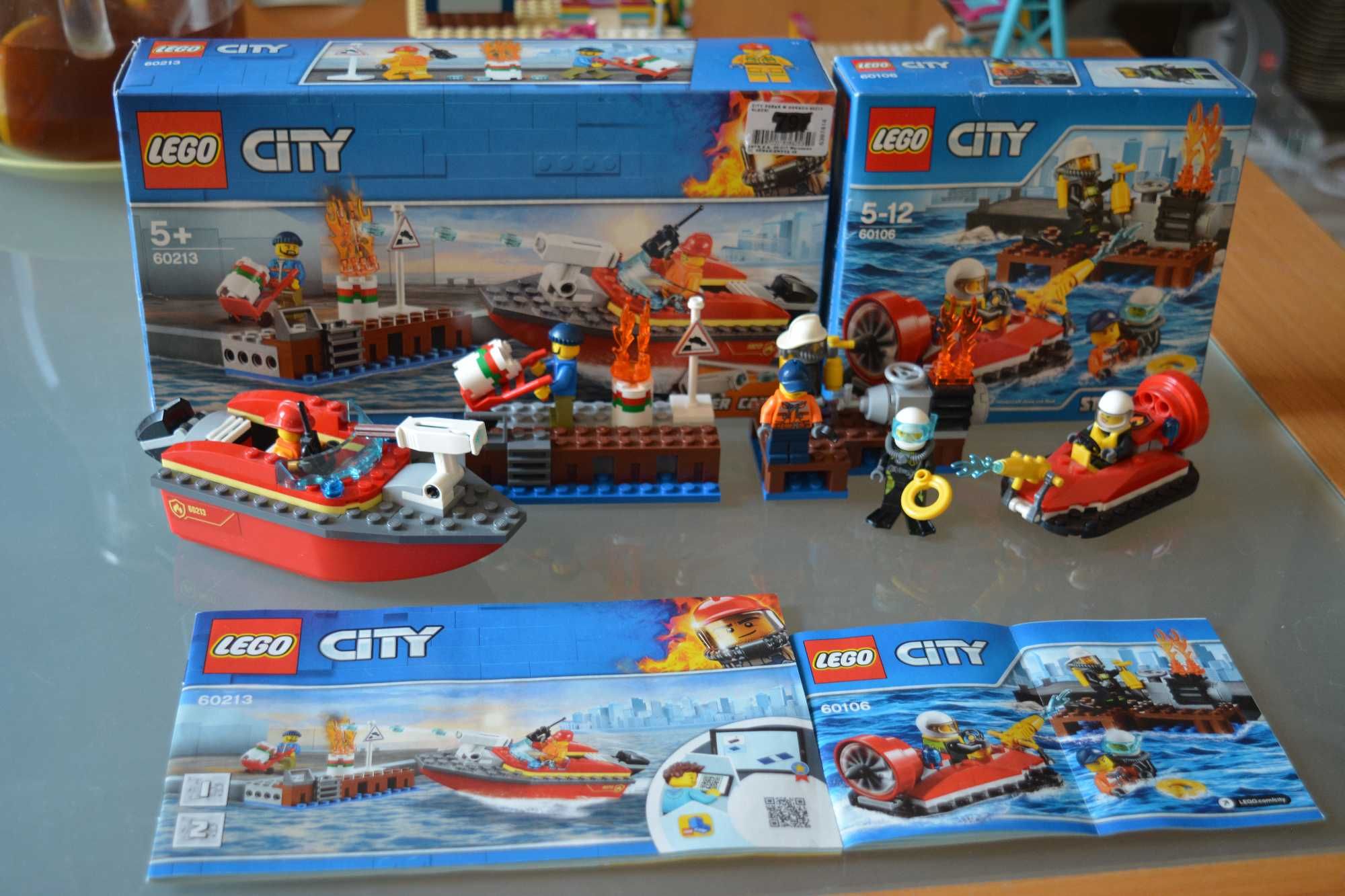 Klocki Lego City numer 60106 i 60213 - strażacy wodniacy :)
