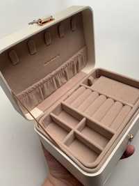 Duża podwójna szkatułka organizer kuferek na biżuterię PREZENT
