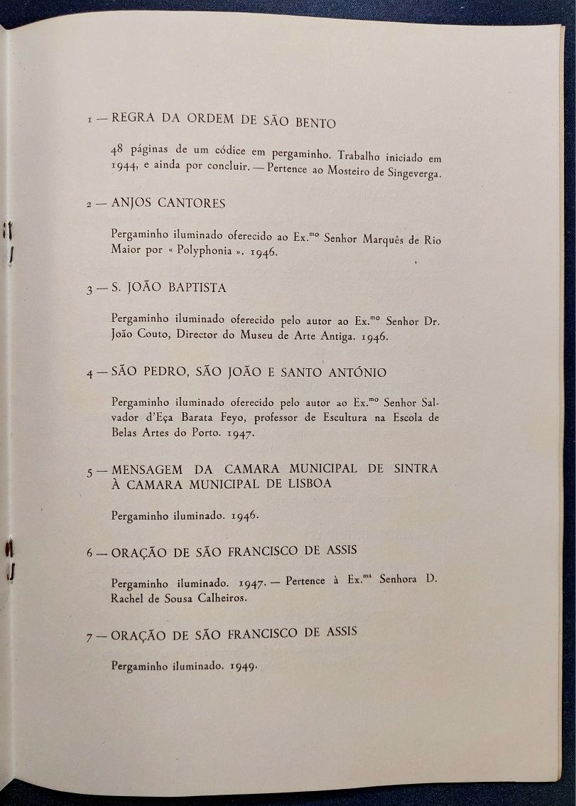 Exposição de Iluminuras do Monge Beneditino D. Lucas Teixeira - 1952