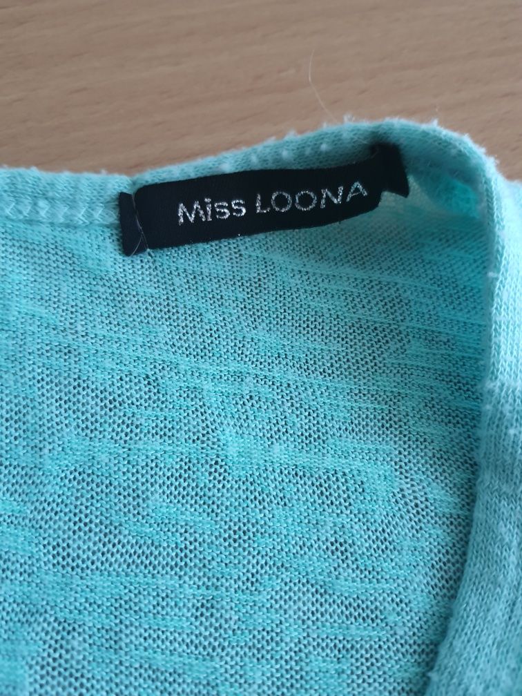 Bluzka miętowa z sową sweterek