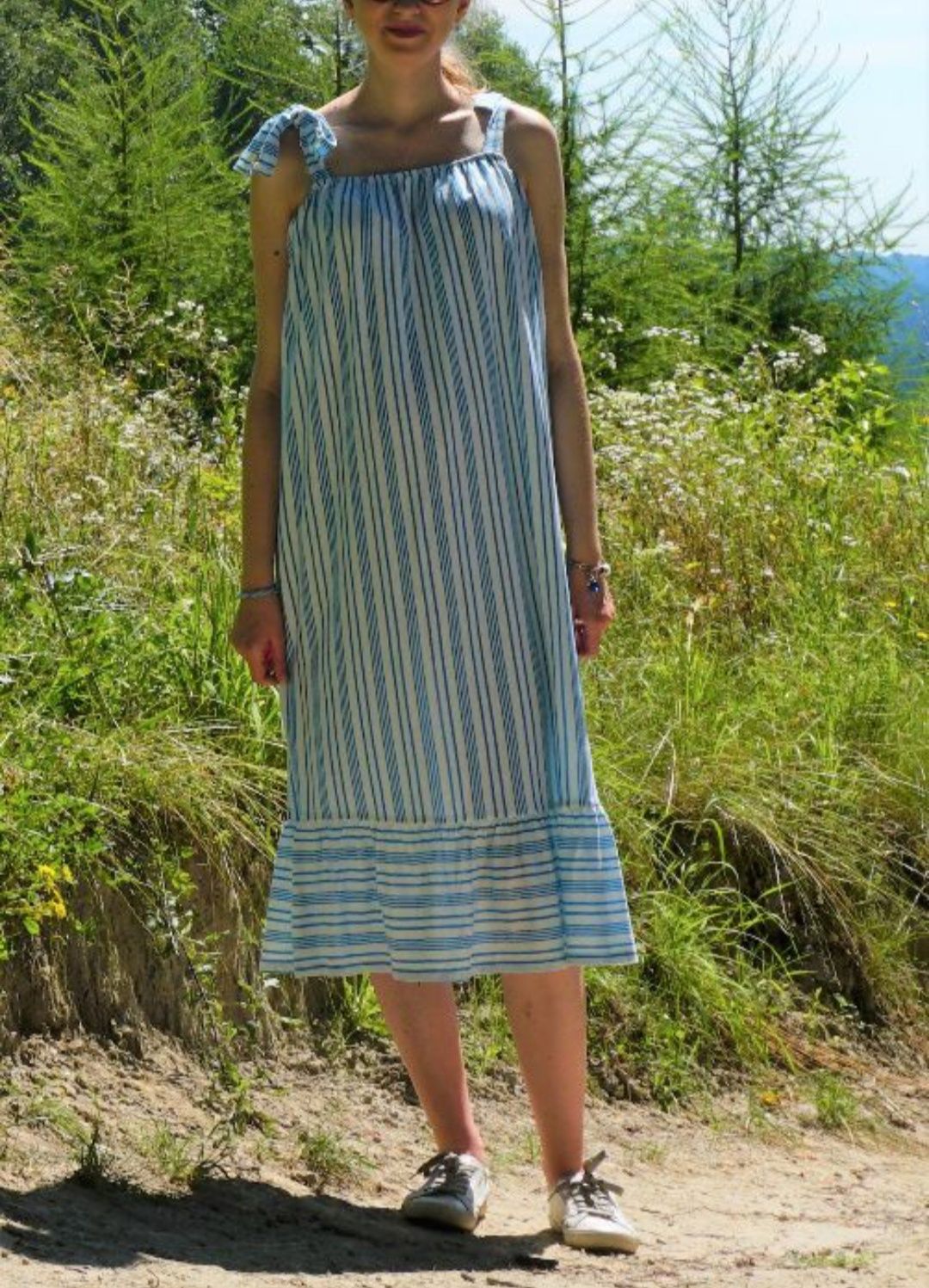 Midi maxi niebieska sukienka ciążowa długa S M asos